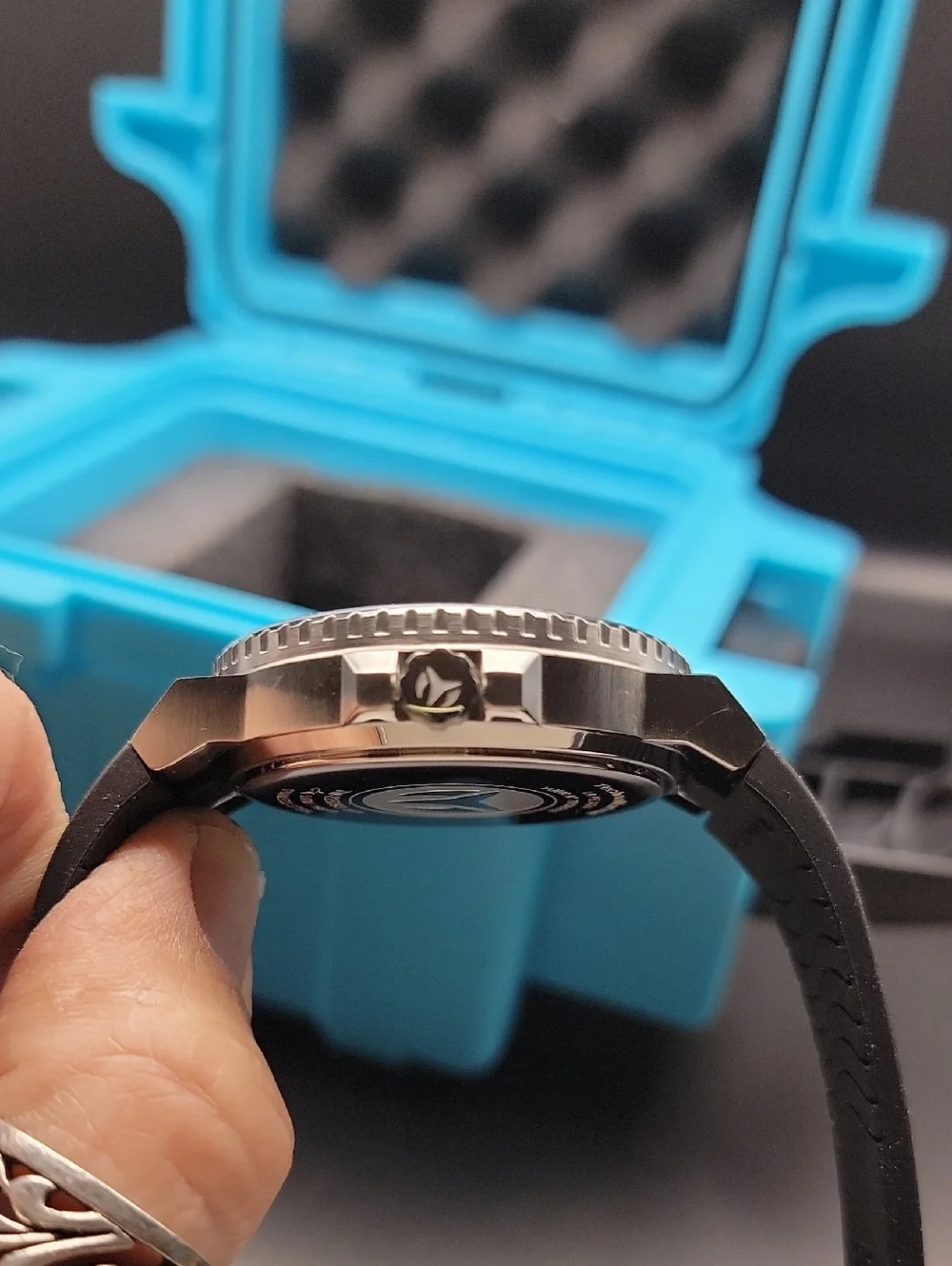 NEW TechnoMarine La Pelagia Men's Watch - 43mm, Black Aqua TM-225093 Slot Case